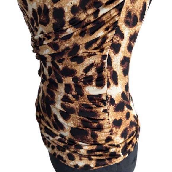 XOXO- Leopard Print Cowl Neck Blouse (sz s) NWOT - Picture 4 of 10